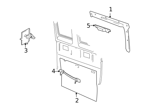 Interior Trim - Side Door for 1999 Dodge Ram 2500 Van #1