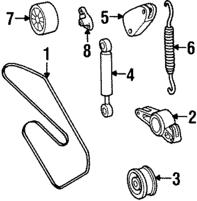 8997389264 - Cooling System: Alternator Belt for Mercedes-Benz Image