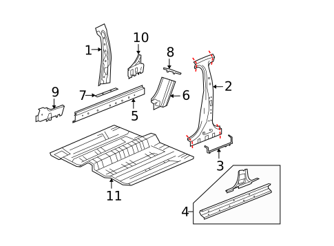 Center Pillar & Rocker for 2012 Buick LaCrosse #0