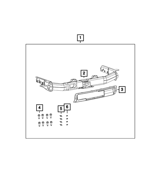 82212180AF - Mopar Accessories - Component Parts: Trailer Tow Receiver Kit for Mopar Image