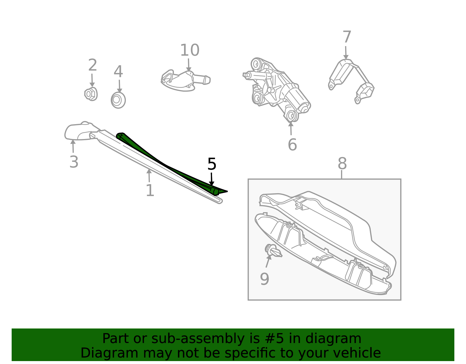 Direct Fit Rear Wiper Blade Replacement Fits Volvo C30 2006-2009 16 W
