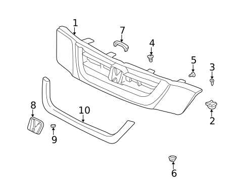 Grille & Components for 2001 Honda CR-V #0