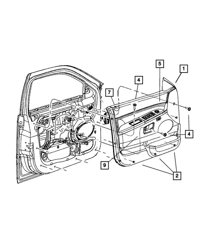 1JA422J8AA - Interior Trim: Front Door Trim Panel, Right for Mopar Image image