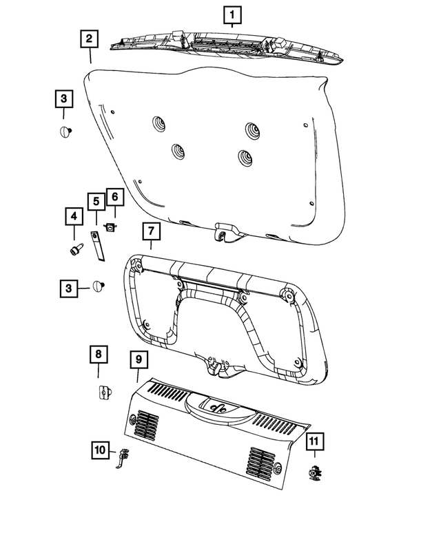 1TB17JW4AE - Interior Trim: Chmsl Cover Panel for Mopar Image