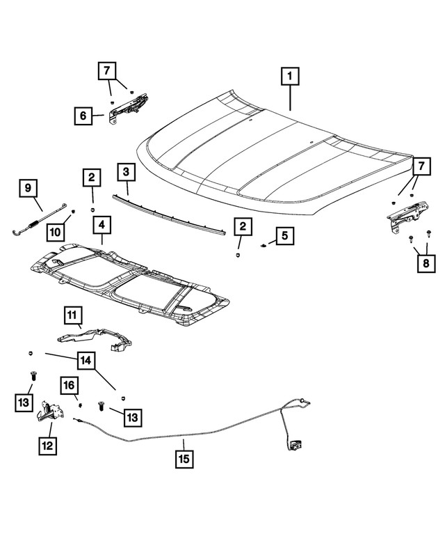 68171439AA - Body Sheet Metal Except Doors: Hood Bumper for Jeep: Cherokee, Compass, Patriot Image