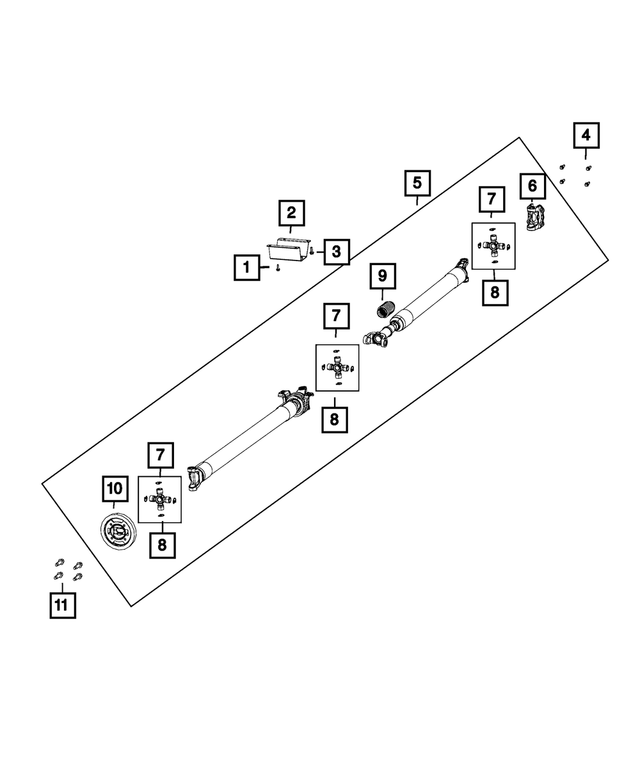 5146853AB - Rear Axle; American Axle 292 MM Single Rear Wheel; Differential and Drive Line: Drive Shaft Center Bearing Bracket for Mopar Image image