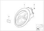 63126933838 - Lighting: Headlight Xenon, Right for Mini Image