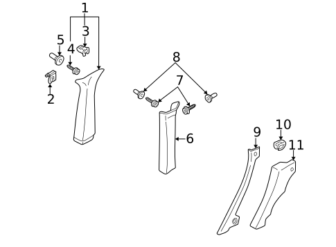 Interior Trim - Quarter Panels for 2001 Volkswagen Passat #3