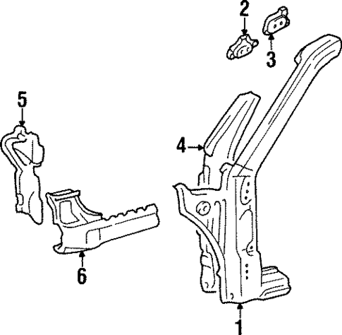 Hinge Pillar for 1997 Toyota Paseo #1
