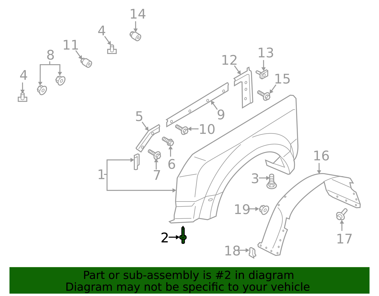 2017-2025 Ford Wheel Opening Molding Front Bolt W715677-S450B | OEM ...