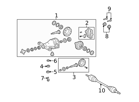 Axle & Differential for 2011 Lexus LS460 #0