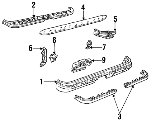 Bumper & Components - Rear for 1990 GMC V2500 Suburban #0