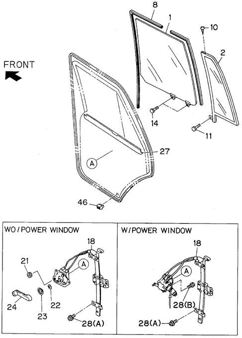 Rear Door Glass - Regulator for 1997 Honda Passport #0