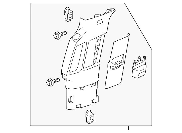 Light Ash Gray Passenger Side Center Pillar Upper Trim Panel 23234438 ...
