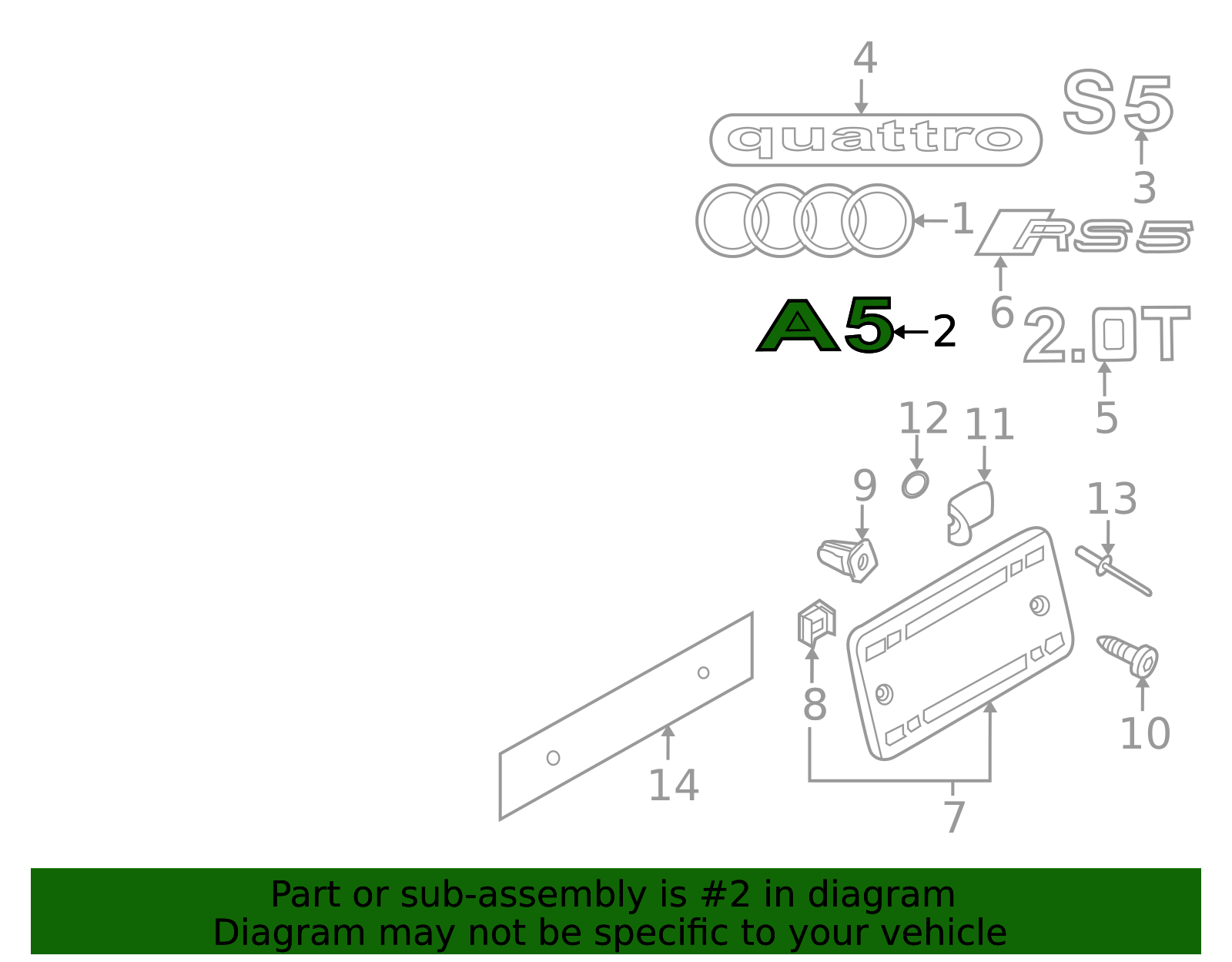 8w6853741t94 - Audi Nameplate 2020-2025 Audi | Performance Auto Parts