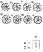 4721954AB - : Wheel Lock Set for Mopar Image