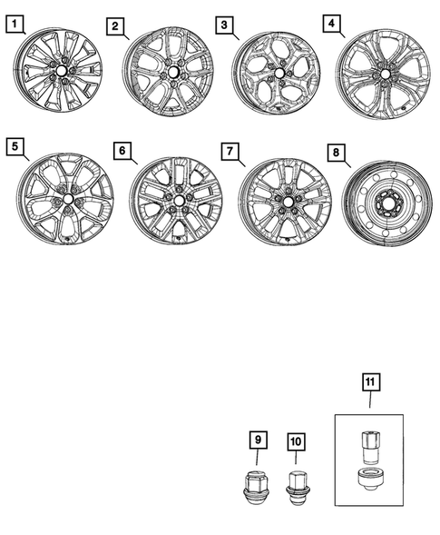 Wheels, Tires and Hardware for 2021 Chrysler Voyager #0