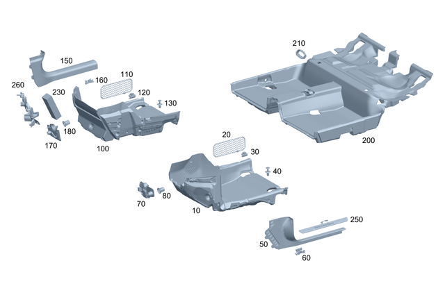 1776802100 - Instrument Panel/Center Console/Linings: Front Floor Covering for Mercedes-Benz: 180A, 180b, 220a, A220, CLA250, CLA35 AMG, CLA45 AMG, CLA45 AMG S, GLA250, GLA35 AMG, GLA45 AMG, GLB250, GLB35 AMG Image image