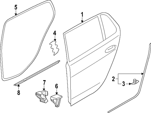 Door & Components for 2022 Volkswagen Golf R #1