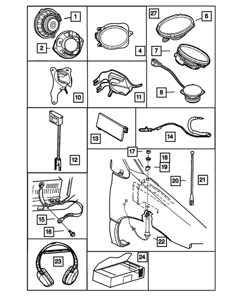 Radio, Antenna, and Speakers for 2003 Dodge Grand Caravan #0