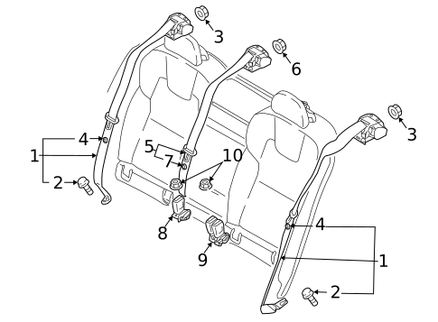 Rear Seat Belts for 2025 Volvo S60 #0