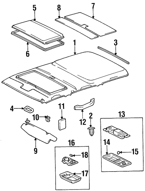 Interior Trim - Roof for 1996 Lexus LX450 #0
