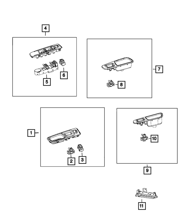 7MS28LXHAA - Electrical: Front Door Switch And Bezel for Mopar Image