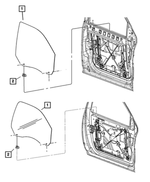 68700436AA - Glass: Front Door Glass, Right for Mopar Image