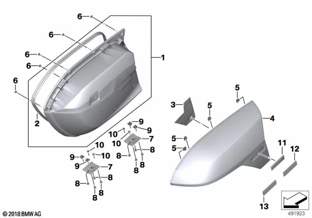 46548542642 - Frame and Mounting Parts: Case Lid, Right -  for BMW-Motorrad Image