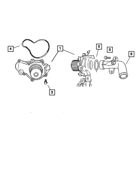 Water Pump and Related Parts for 2002 Dodge Stratus #0