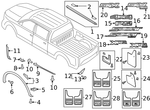 Exterior Trim - Pick UP Box for 2019 Ford F-150 #2