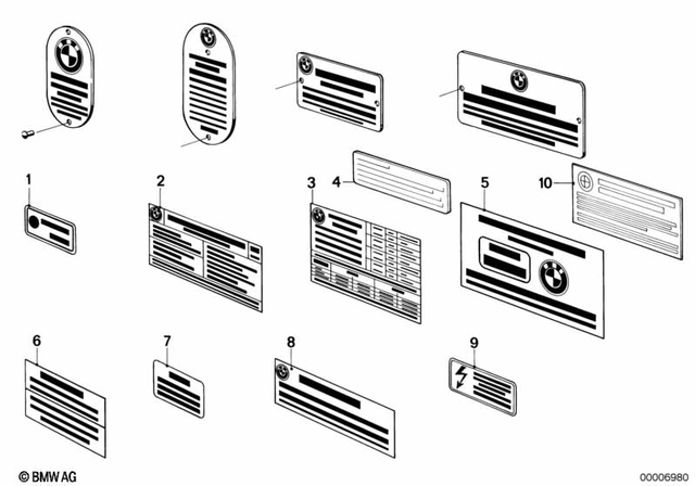 51142301487 - : Label "Tire Pressure" for BMW-Motorrad Image