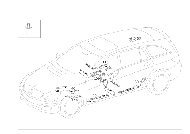 2515402193 - Electrical System: Cable Duct for Mercedes-Benz Image image