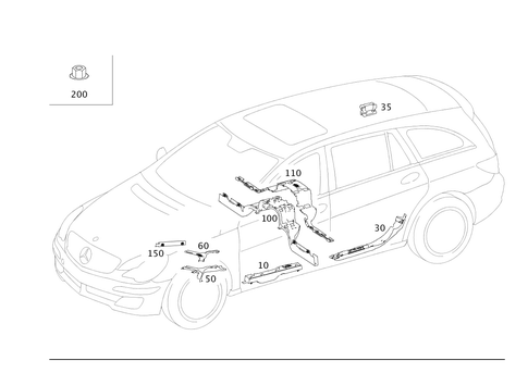Cable Cover and Cable Ducts for 2007 Mercedes-Benz R 320 #0