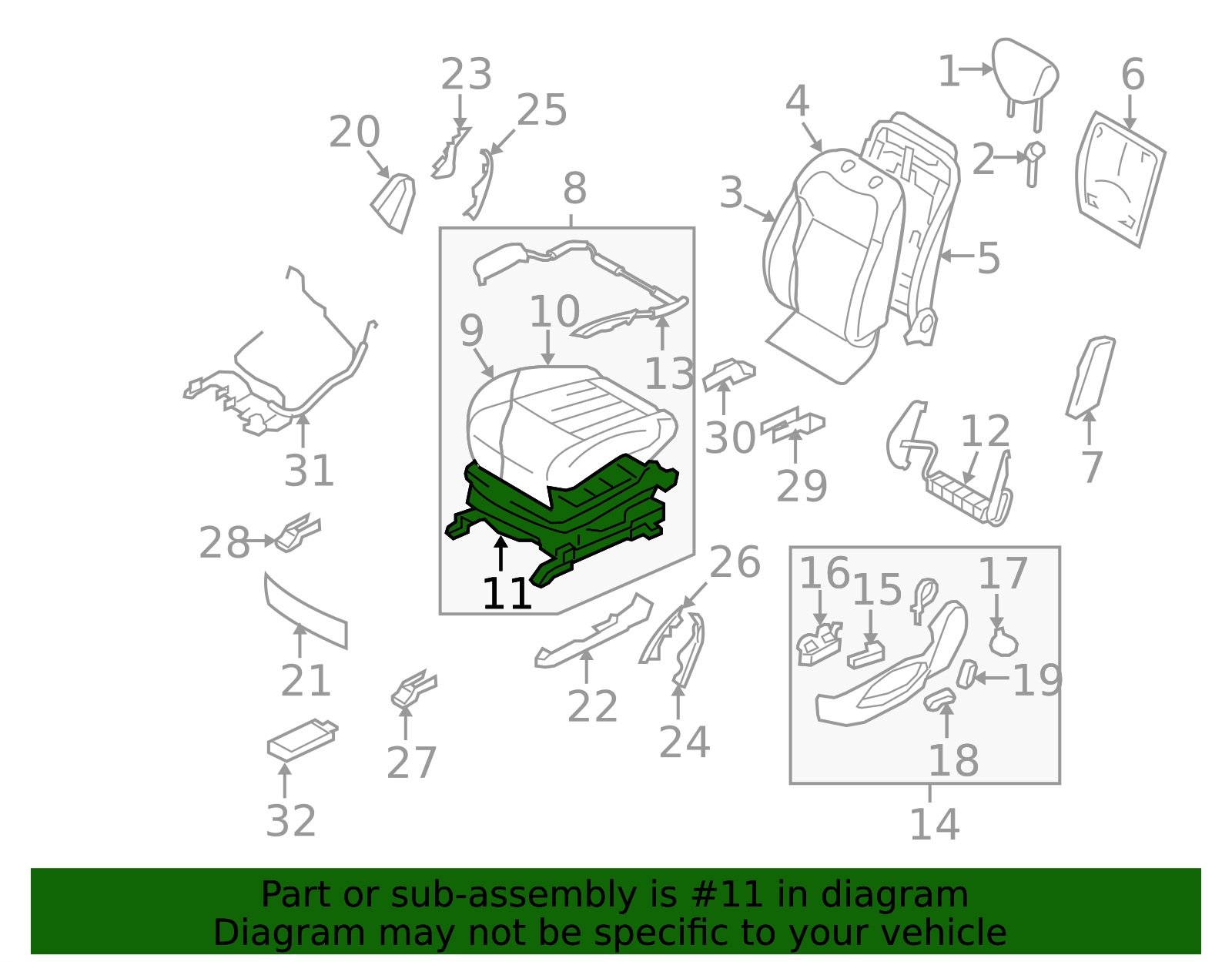 2013-2017 INFINITI Seat Frame 873513EV6A | Faulkner Infiniti of Willow ...