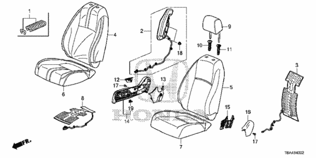 Front Seat (R.) (1) for 2016 Honda Civic #0