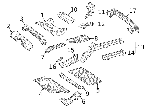 Rear Floor & Rails for 2021 Mercedes-Benz GLA 35 AMG&reg; #0