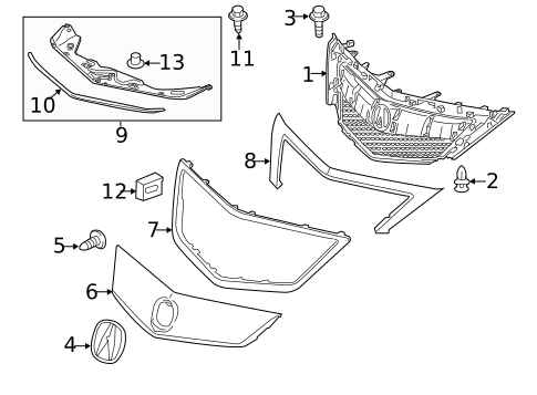 Grille & Components for 2013 Acura ZDX #0