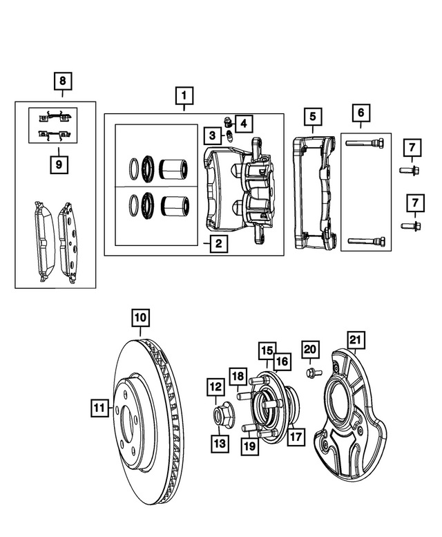 68651040AA - : Disc Brake Pad Spring Kit for Mopar Image