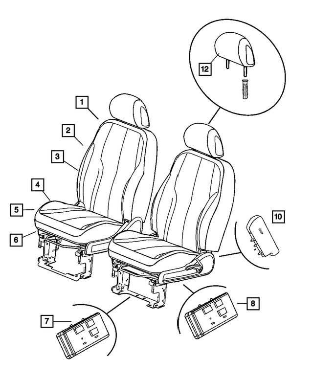« 5175664AA – Interior Trim : Dossier De Siège Mousse, Côté Droit pour Mopar Image »