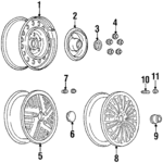 9591701 - Suspension: Wheel Nut for Buick: Regal, Skyhawk | Chevrolet: Cavalier | Oldsmobile: Cutlass Ciera, Cutlass Cruiser, Cutlass Supreme, Firenza | Pontiac: Fiero, Grand Am, J2000 Sunbird, Sunbird Image image