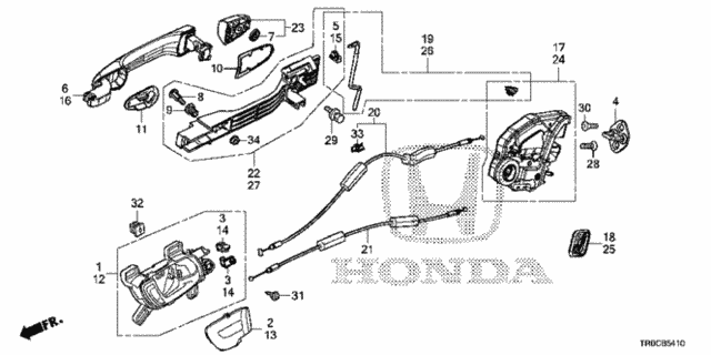 Rear Door Locks - Outer Handle for 2015 Honda Civic #0