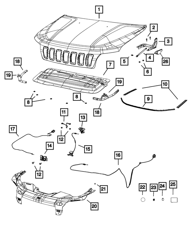 68306860AA - Body Sheet Metal Except Doors: Hood Silencer for Mopar Image