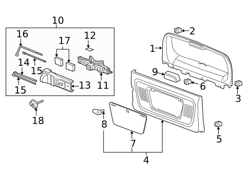 Interior Trim - Back Door for 2009 Hummer H3 #0