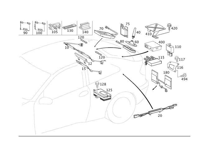 2038701689 - Electrical System: Amplifier for Mercedes-Benz Image image