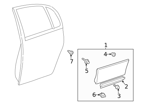 Exterior Trim - Rear Door for 1998 Lexus GS300 #0