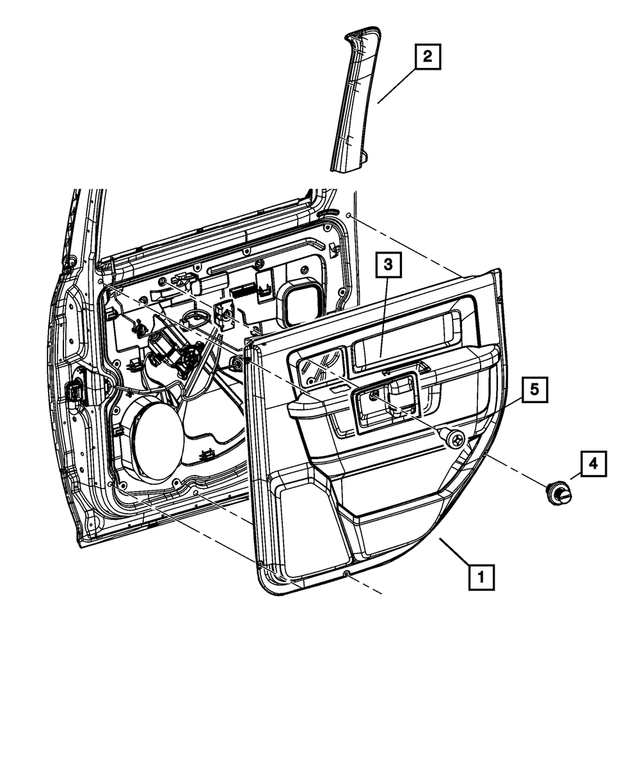 1EA511D3AD - : Rear Door Trim Panel, Left for Mopar Image
