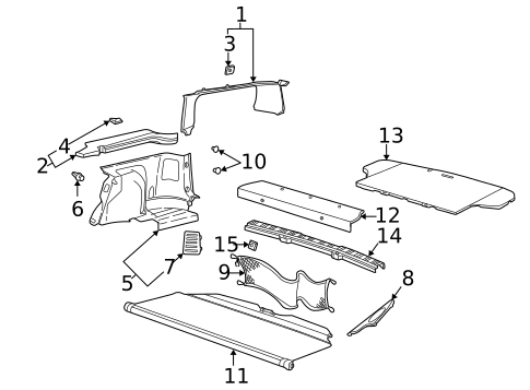 Interior Trim - Rear Body for 2000 Saturn LW2 #0