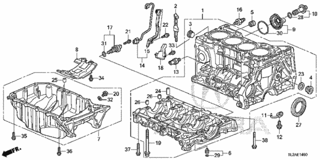 Cylinder Block - Oil Pan (L4) for 2013 Acura TSX #0