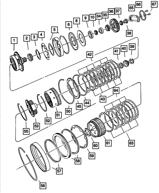 4713444AC - Automatic Transaxle 4 Speed: Output And Transfer Shaft Gear Package for Mopar Image